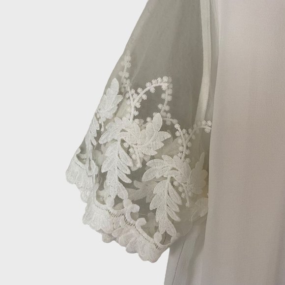 Lulu's Lisa Marie White Embroidered Top Women's Size XL White Lace Crochet New - Picture 7 of 14
